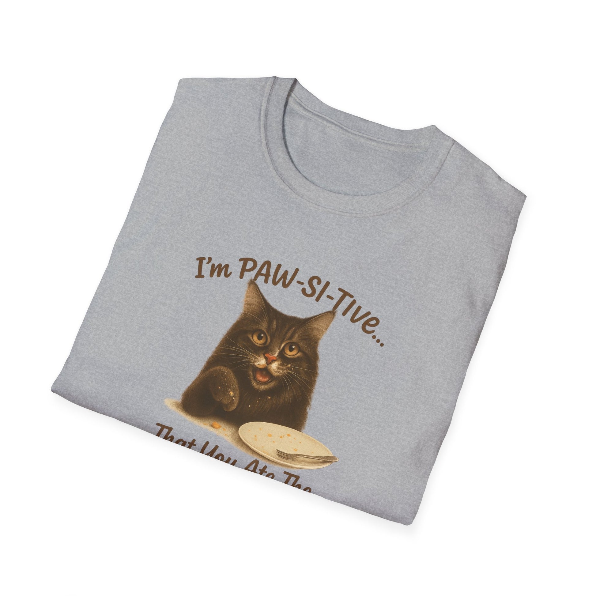 I'm PAW-SI-TIVE That You Ate The Cake, Funny Cat Unisex T-Shirt, - Chubby Little Cheeks Co.