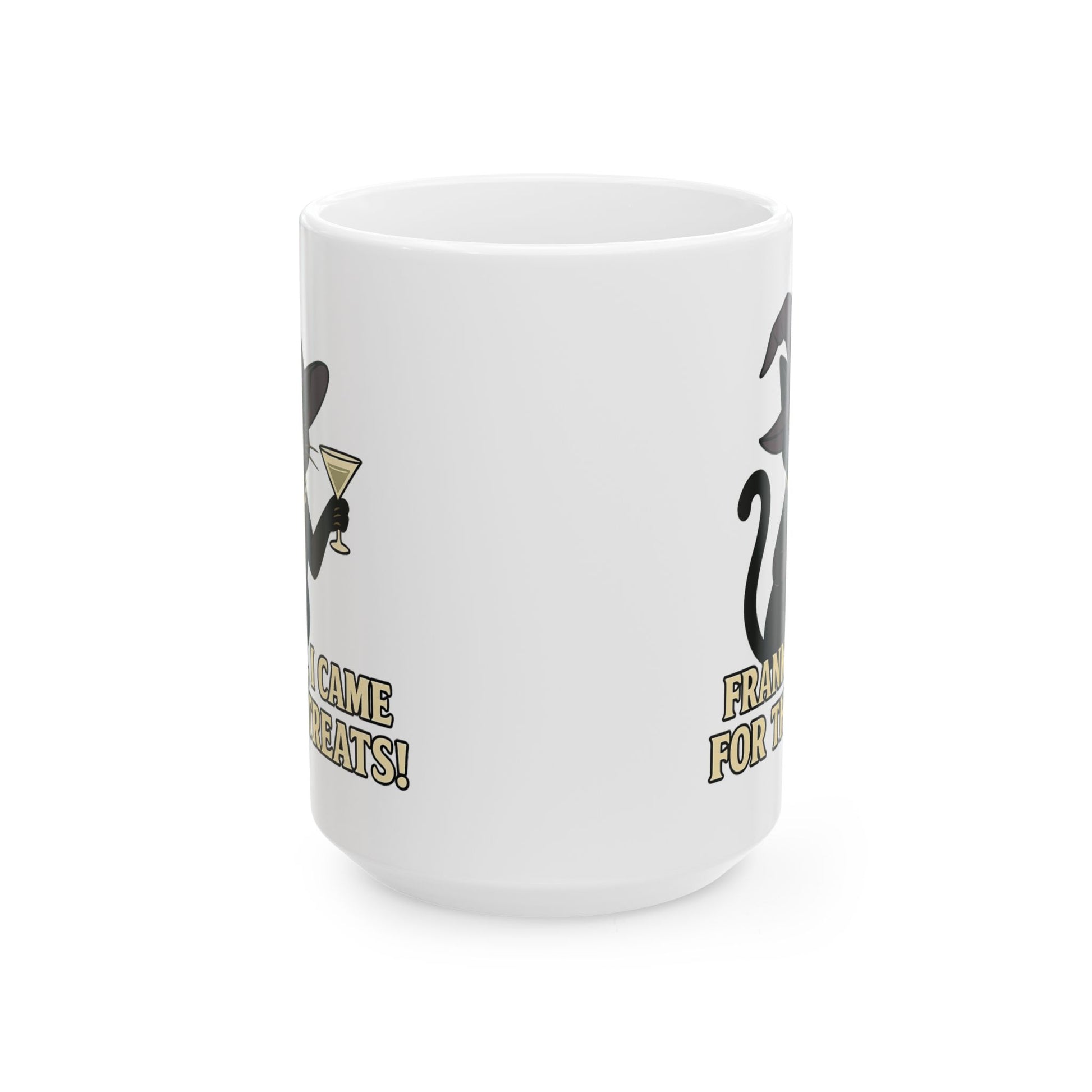 Frankly, I Came For The Treats-Funny Black Cat Ceramic Mug - Chubby Little Cheeks Co.
