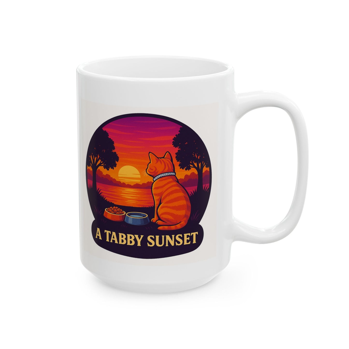 A Tabby Sunset, Serenity Ceramic Mug, Perfect for Coffee Lovers - Chubby Little Cheeks Co.