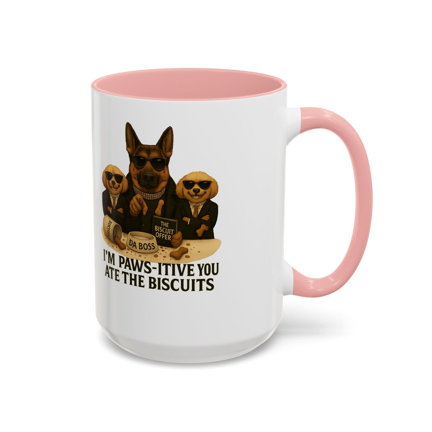 Paw-Si-Tive Blame-Godfather-Style Dog Mug, German Shepherd “Da Boss,” Multipoos, Mafia Parody - Chubby Little Cheeks Co.