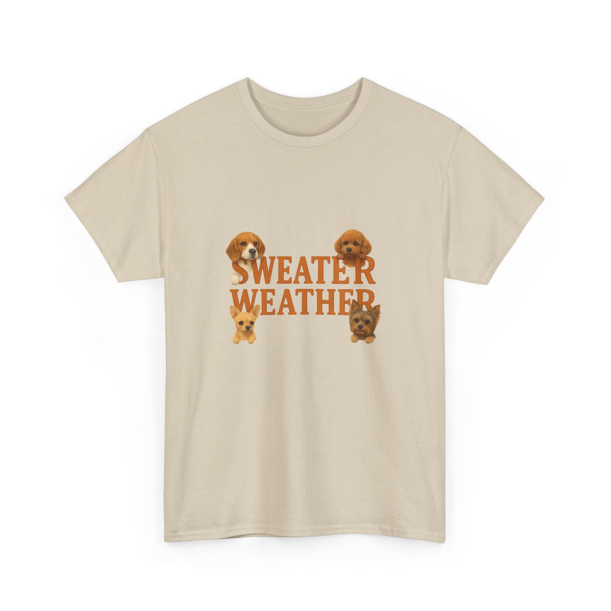 Sweater Weather Dog Tee, Unisex Heavy Cotton Tee, Fall Apparel - Chubby Little Cheeks Co.