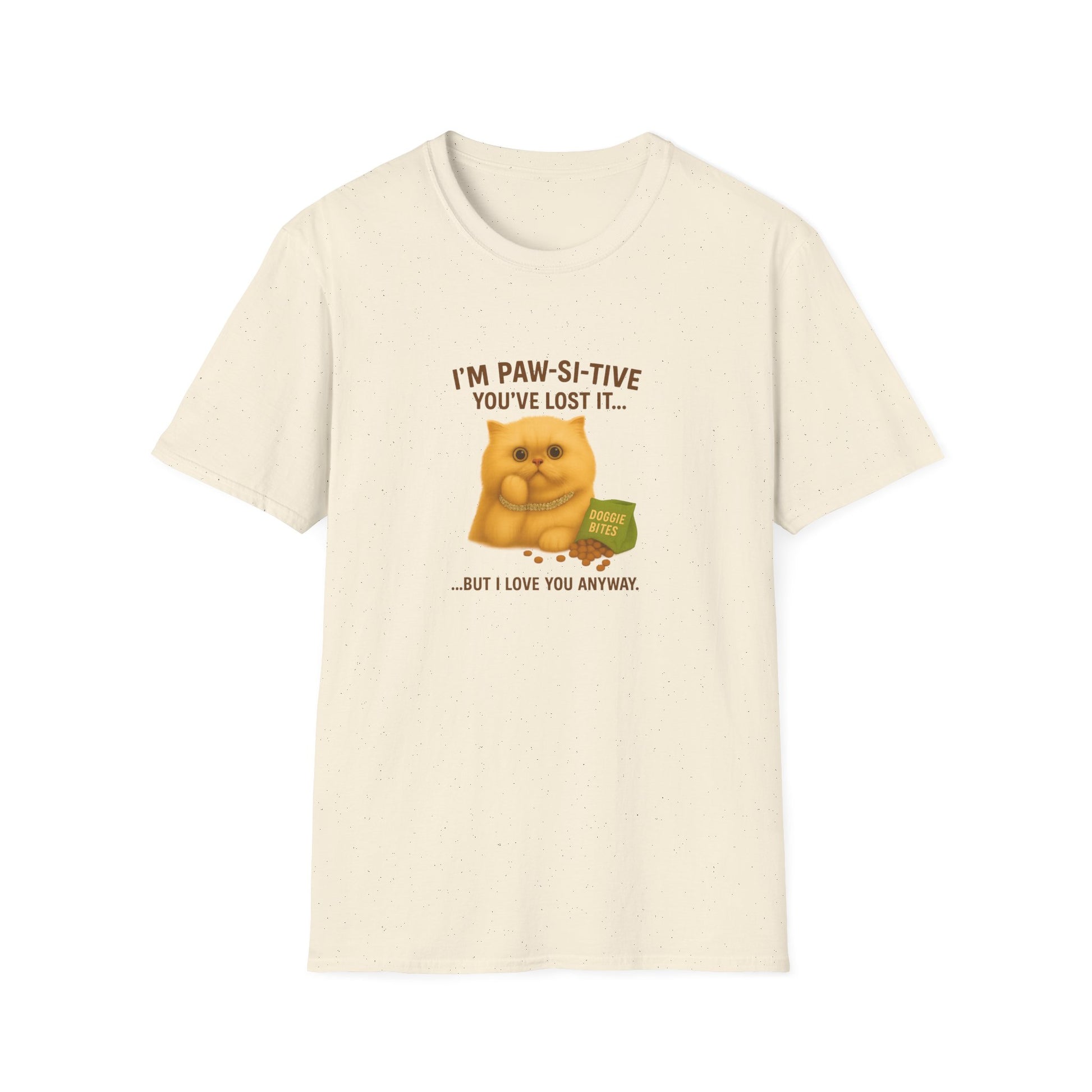 I’m Paw-si-tive You’ve Lost It Cat T-Shirt – Funny Persian Cat With Doggie Treats - Chubby Little Cheeks Co.