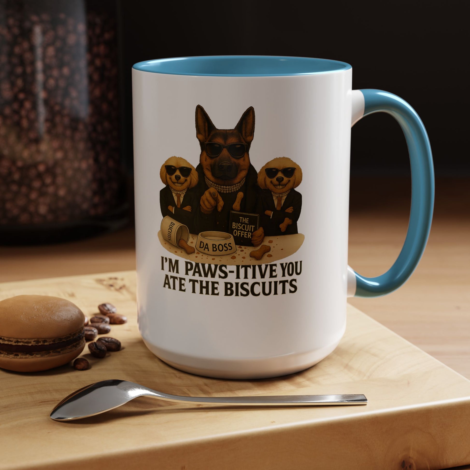 Paw-Si-Tive Blame-Godfather-Style Dog Mug, German Shepherd “Da Boss,” Multipoos, Mafia Parody - Chubby Little Cheeks Co.
