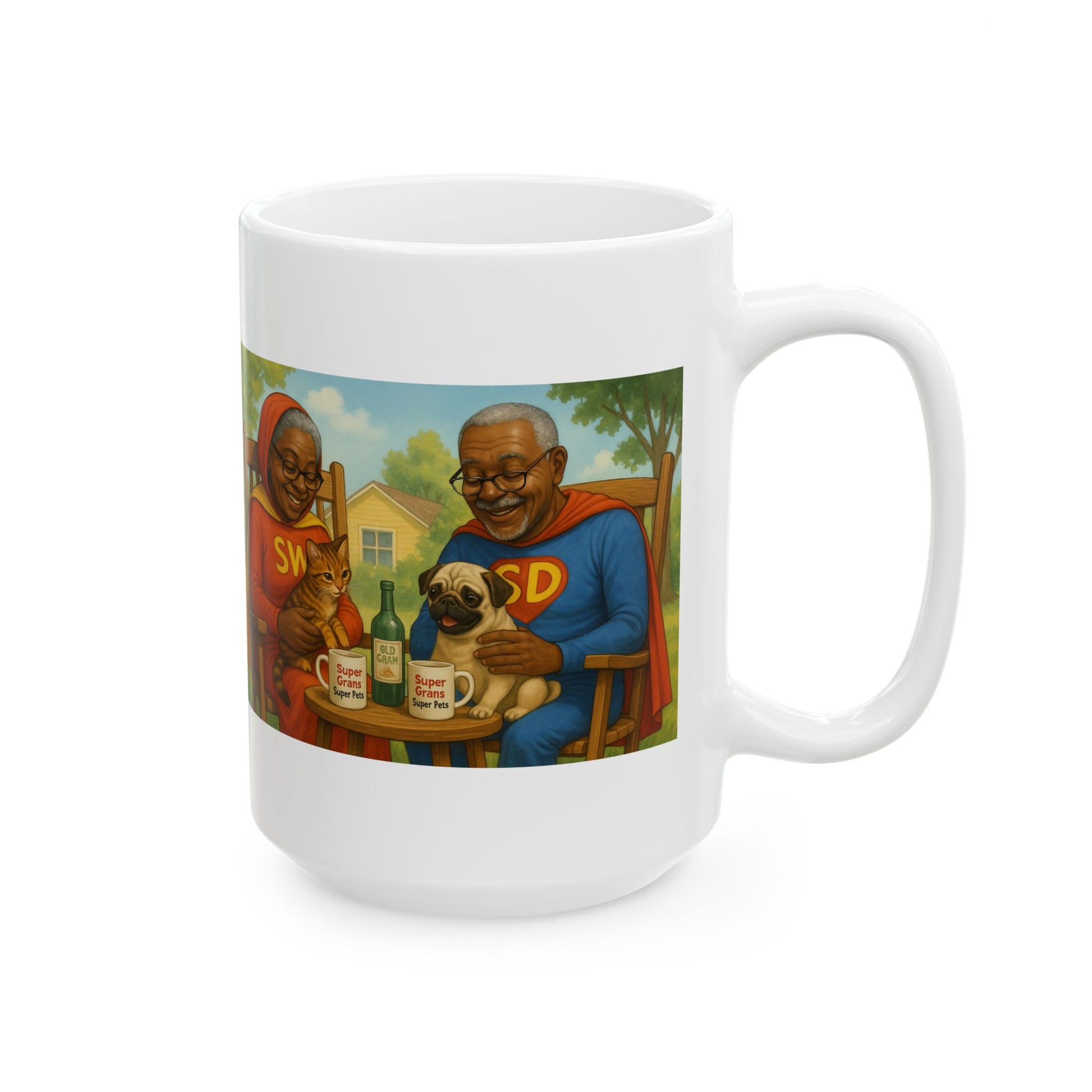 "Super Grans, Super Pets Halloween Ceramic Mug - Chubby Little Cheeks Co.
