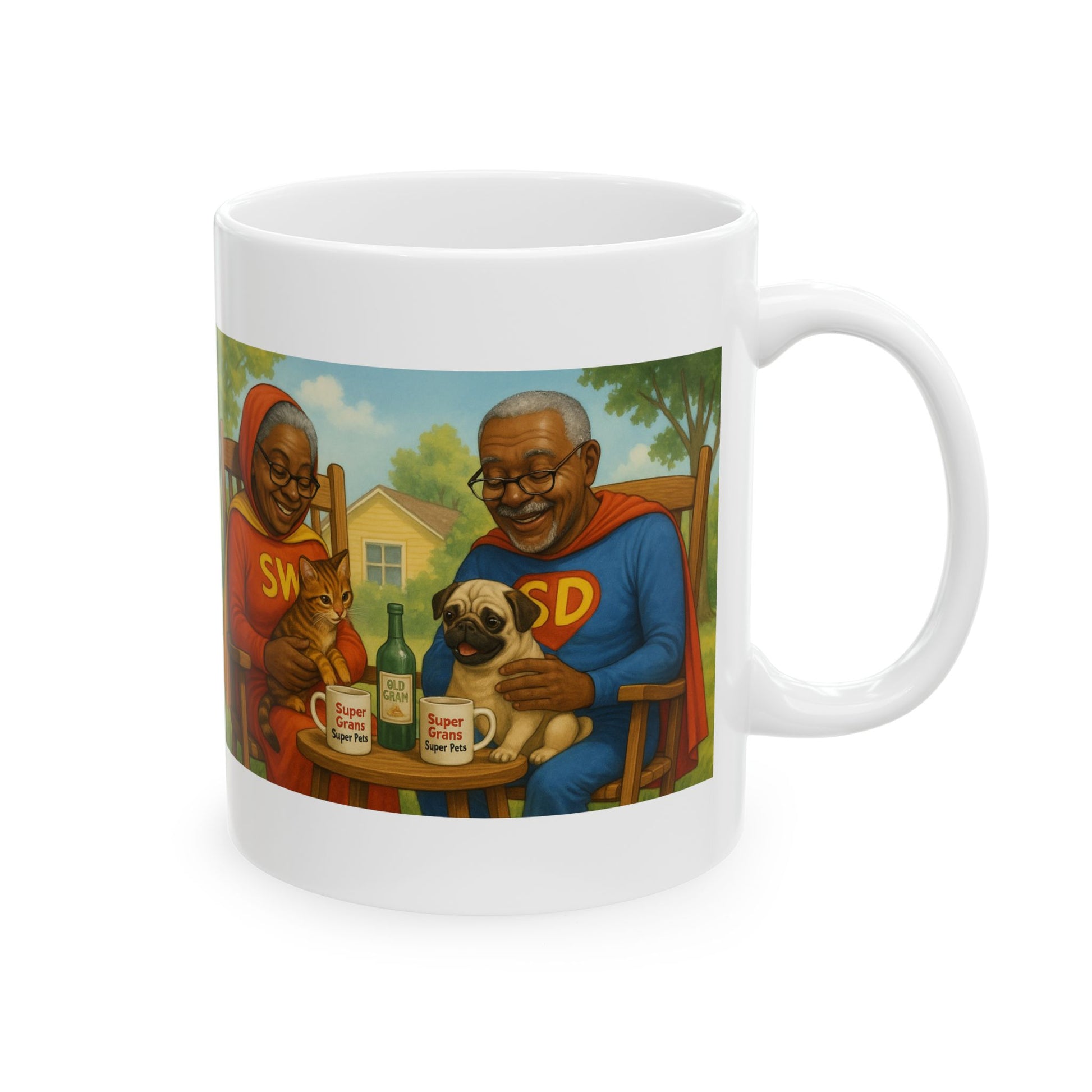 "Super Grans, Super Pets Halloween Ceramic Mug - Chubby Little Cheeks Co.