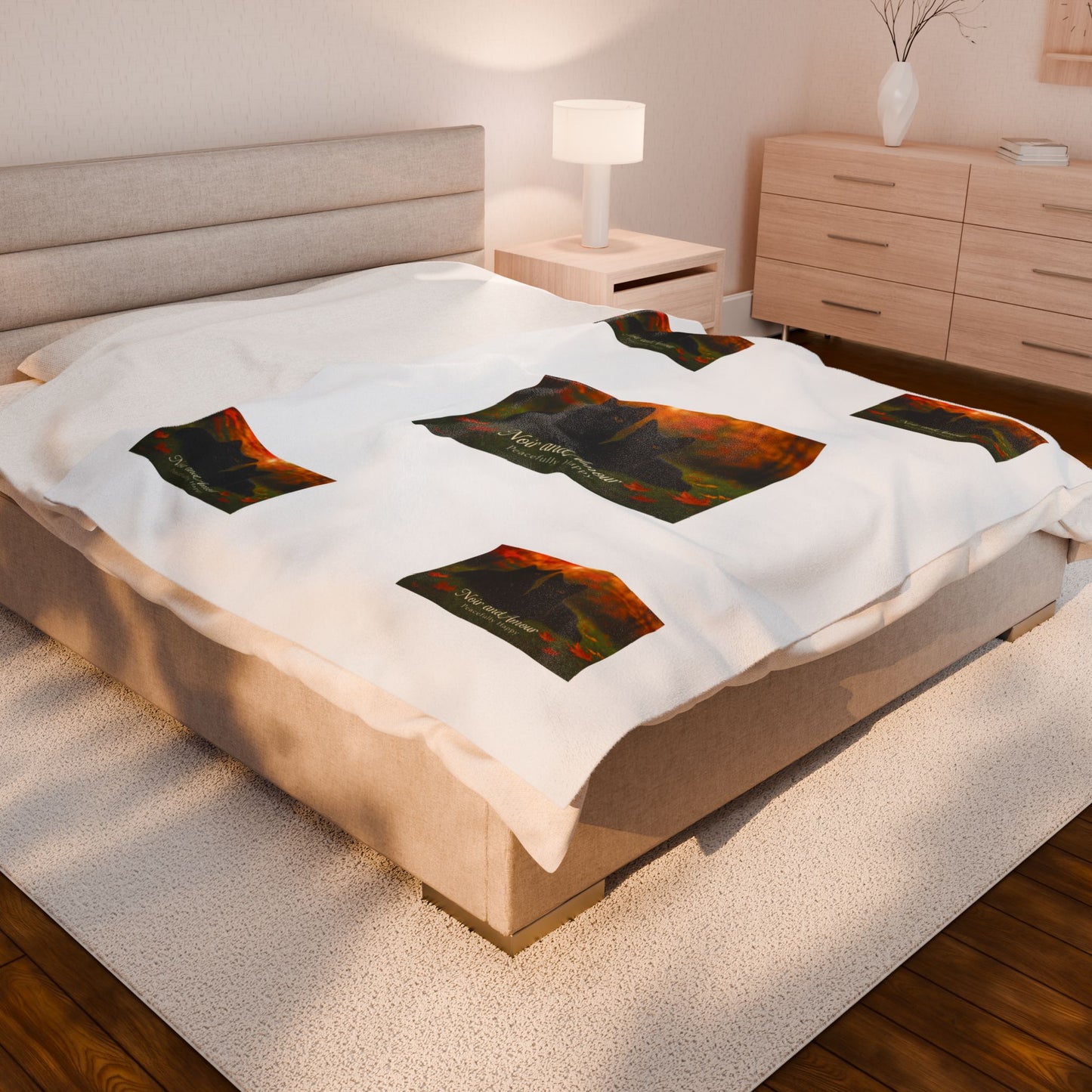 Noir and Amour Velveteen Plush Blanket - Cozy