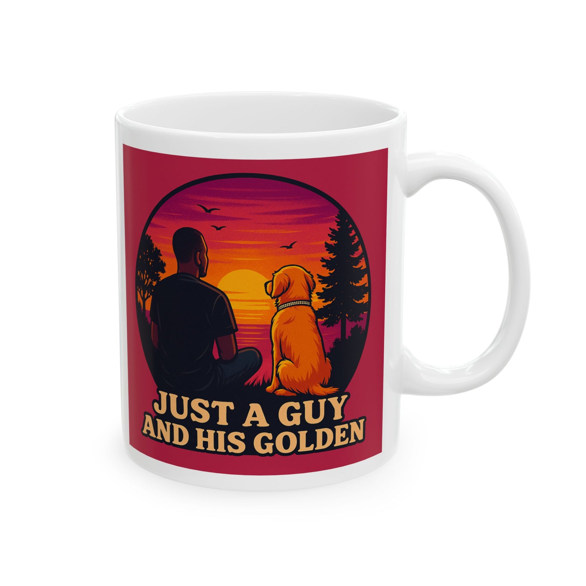 Just A Guy And His Golden Sunset Ceramic Mug - Chubby Little Cheeks Co.