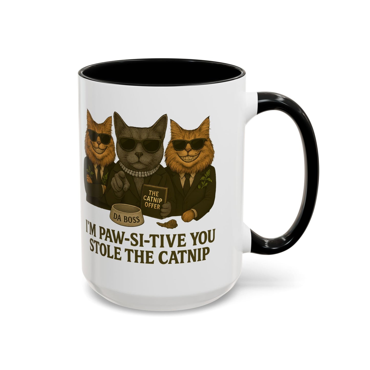 I'm Paw-sitive You Stole The Catnip Coffee Mug - Gift for Cat Lovers, Funny Cat Mug, Kitchen Decor, Unique Cat-Themed Gift, Pet Owner Coffee Cup - Chubby Little Cheeks Co.