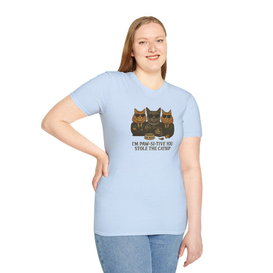 Catnip Offer Unisex T-shirt – I’m Paw-Si-Tive You Stole the Catnip - Chubby Little Cheeks Co.