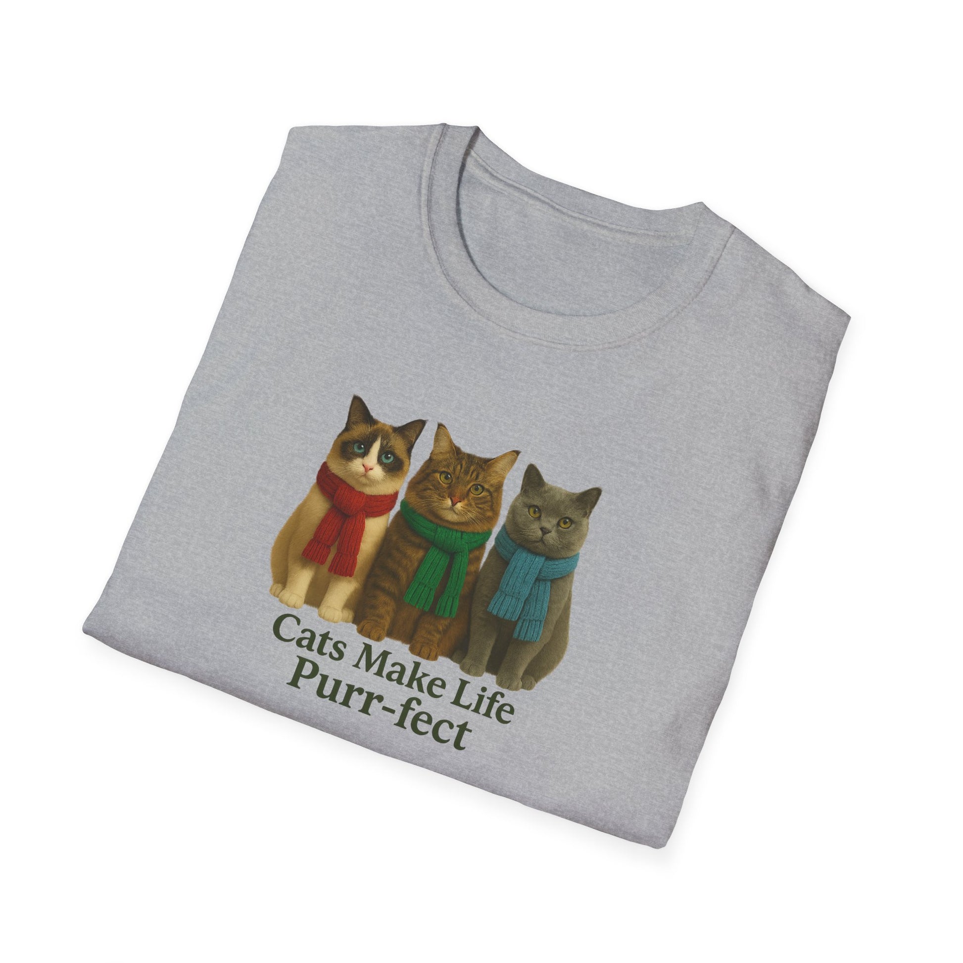Cats Make Life Purr-fect T-Shirt, Cat Lovers Gift - Chubby Little Cheeks Co.