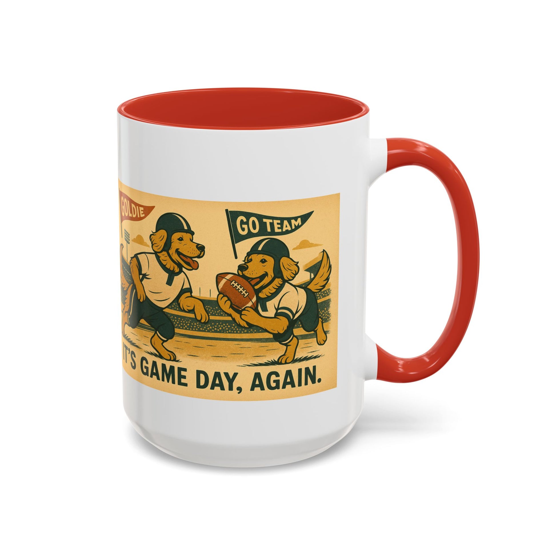 Game Day Golden Retrievers Vintage Football Mug - Chubby Little Cheeks Co.