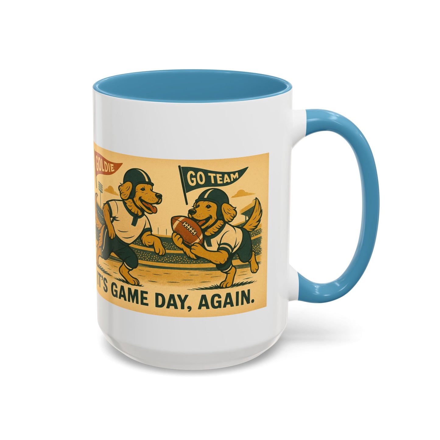 Game Day Golden Retrievers Vintage Football Mug - Chubby Little Cheeks Co.