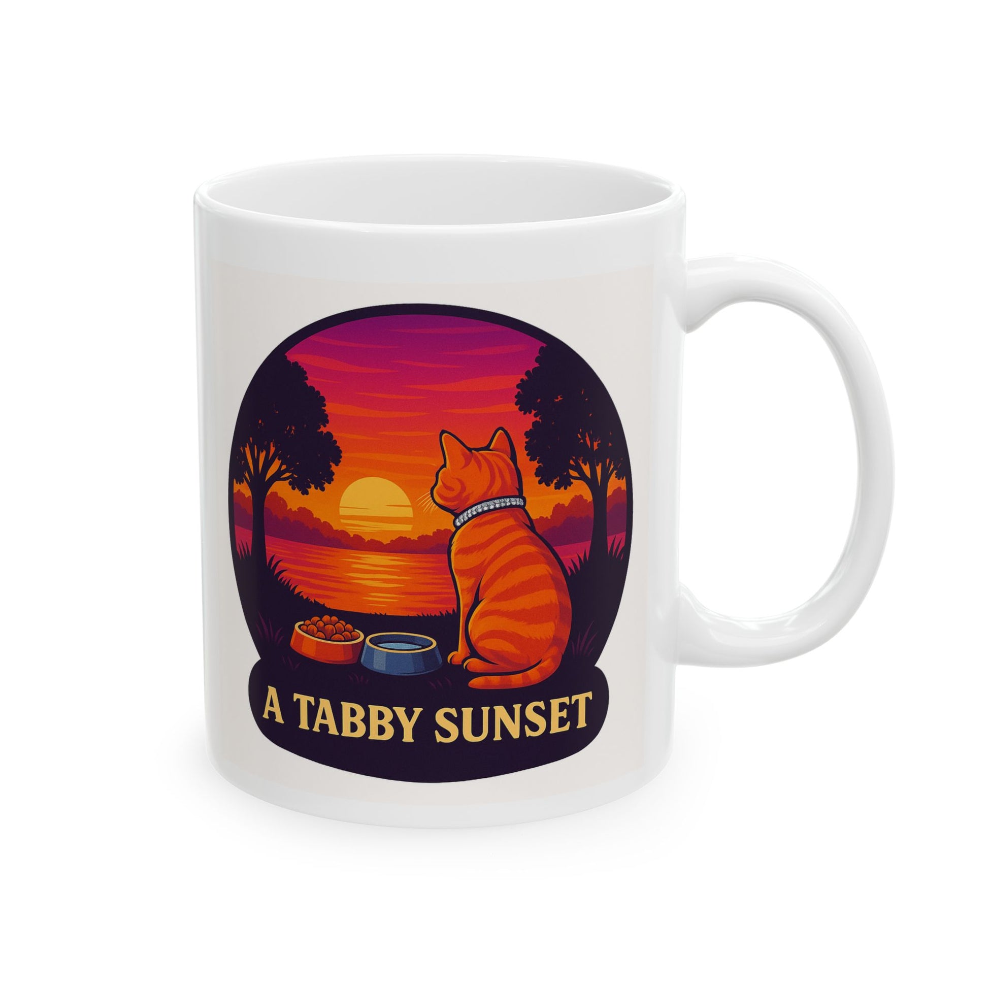 A Tabby Sunset, Serenity Ceramic Mug, Perfect for Coffee Lovers - Chubby Little Cheeks Co.