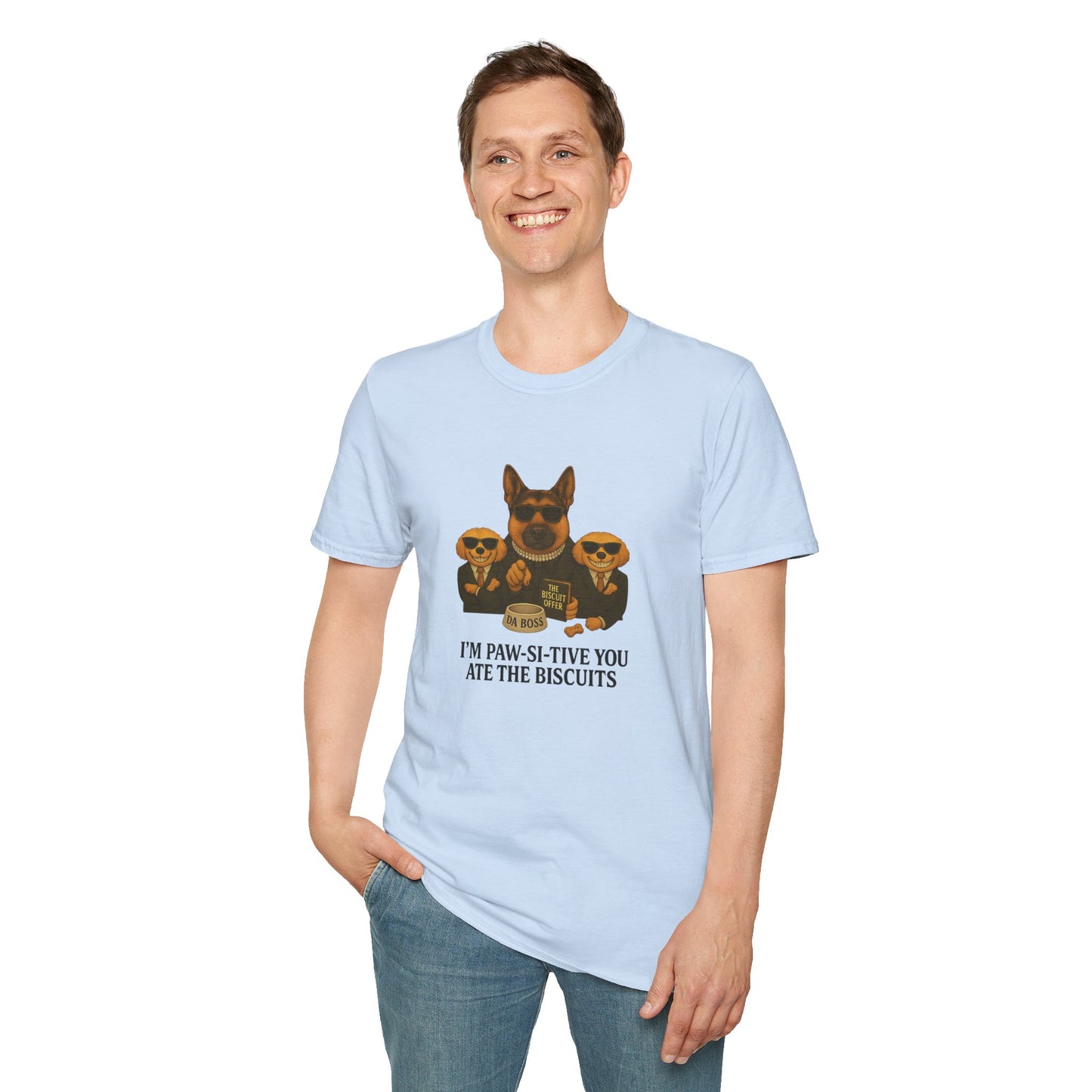 I'm Paw-Si-Tive You Ate The Biscuits-– Godfather-Style Dog T-shirt, German Shepherd “Da Boss,” Multipoos, Mafia Parody - Chubby Little Cheeks Co.
