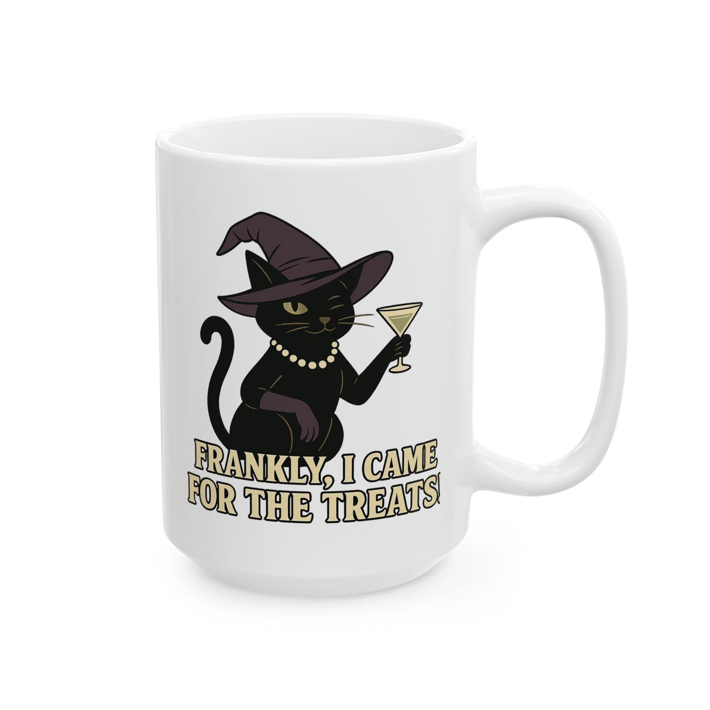 Frankly, I Came For The Treats-Funny Black Cat Ceramic Mug - Chubby Little Cheeks Co.