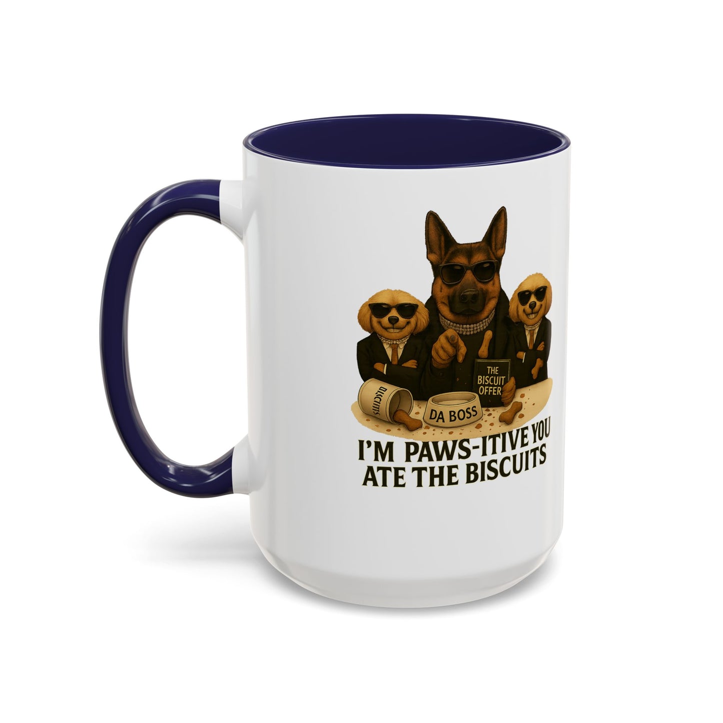 Paw-Si-Tive Blame-Godfather-Style Dog Mug, German Shepherd “Da Boss,” Multipoos, Mafia Parody - Chubby Little Cheeks Co.