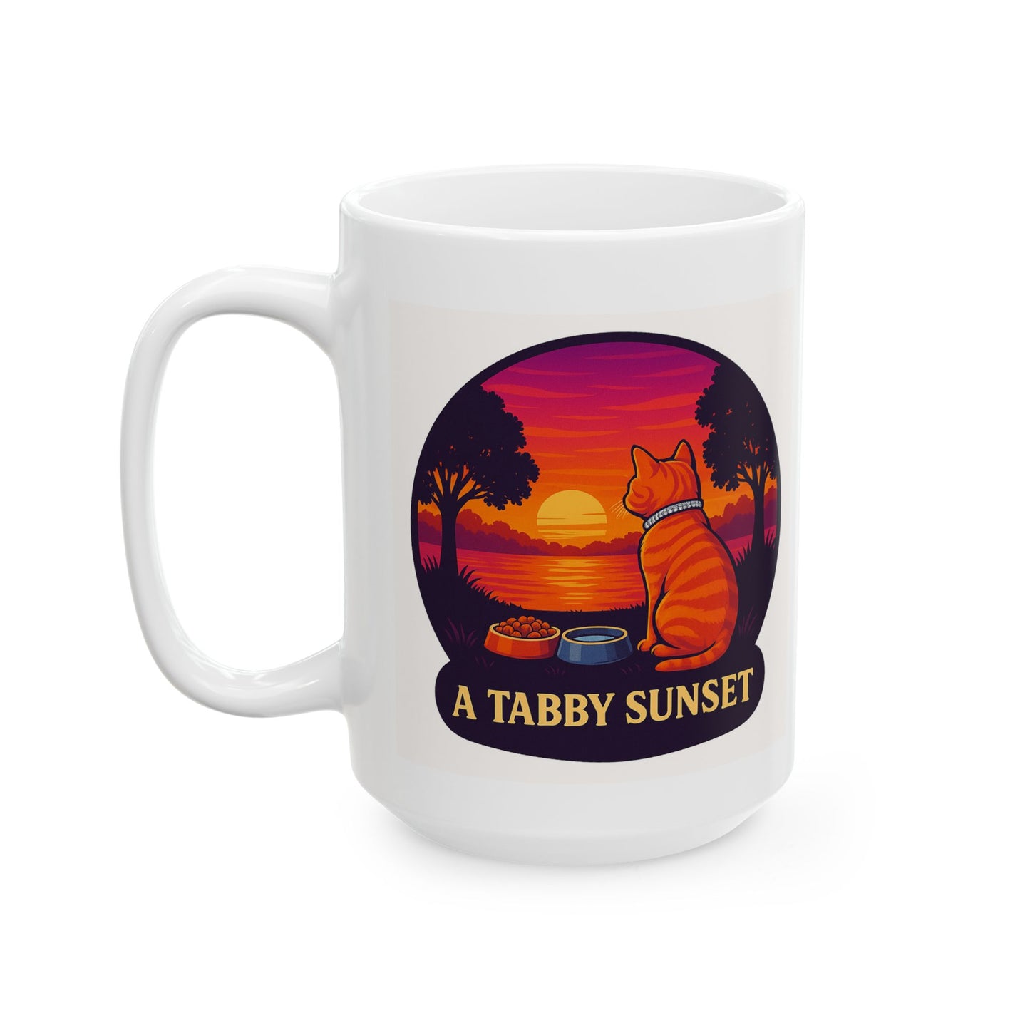 A Tabby Sunset, Serenity Ceramic Mug, Perfect for Coffee Lovers - Chubby Little Cheeks Co.