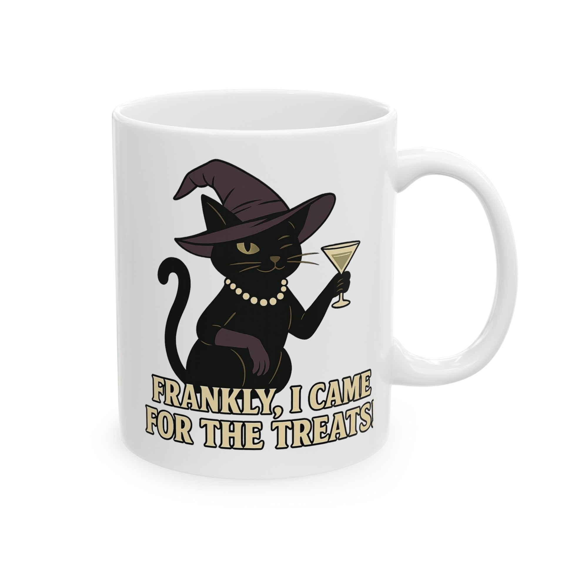Frankly, I Came For The Treats-Funny Black Cat Ceramic Mug - Chubby Little Cheeks Co.