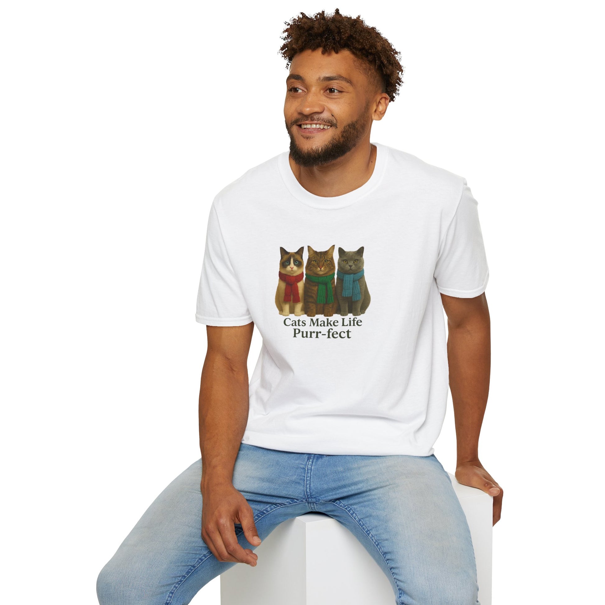 Cats Make Life Purr-fect T-Shirt, Cat Lovers Gift - Chubby Little Cheeks Co.