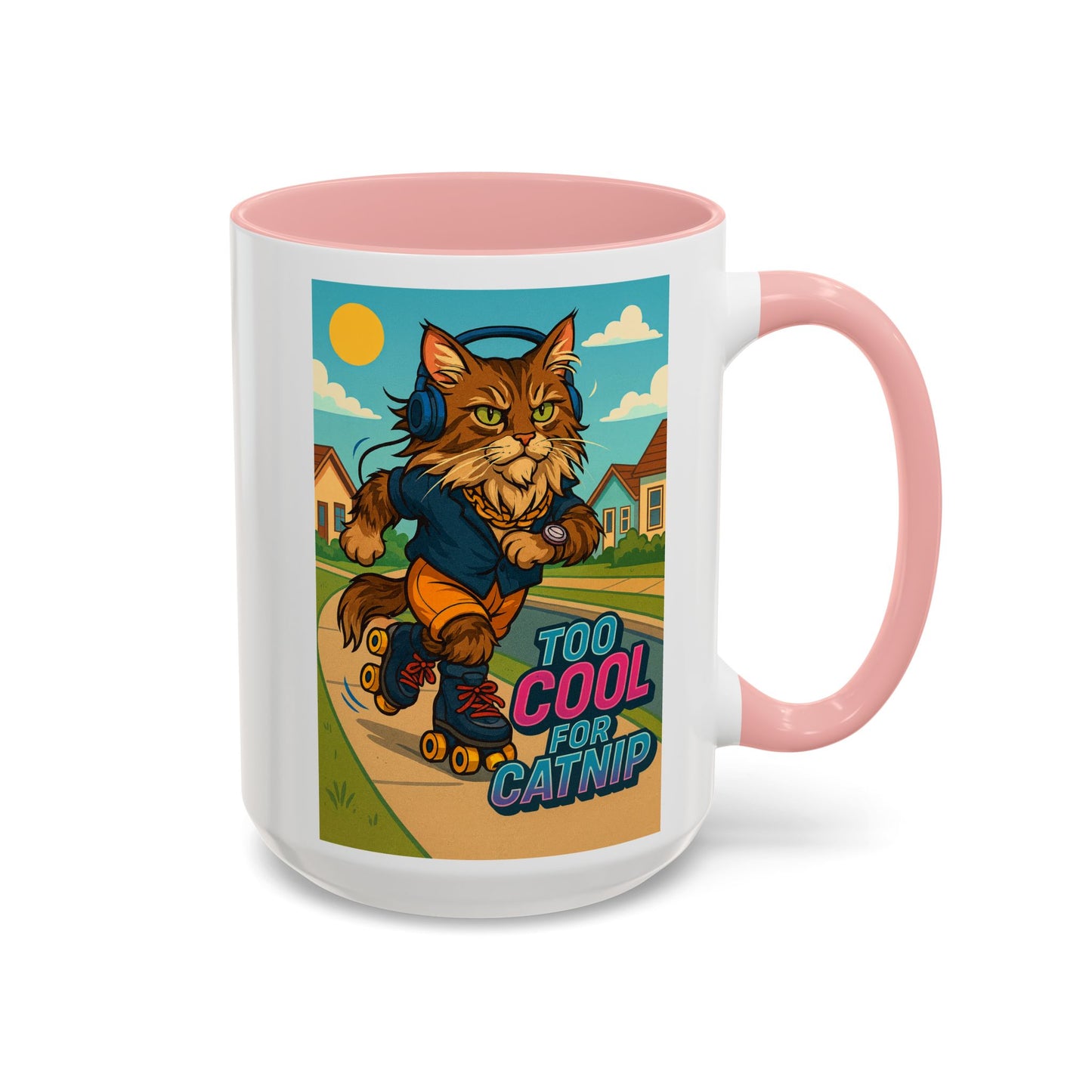 🐈 Male Maine Coon Cat on Roller Skates – Too Cool for Catnip - Chubby Little Cheeks Co.