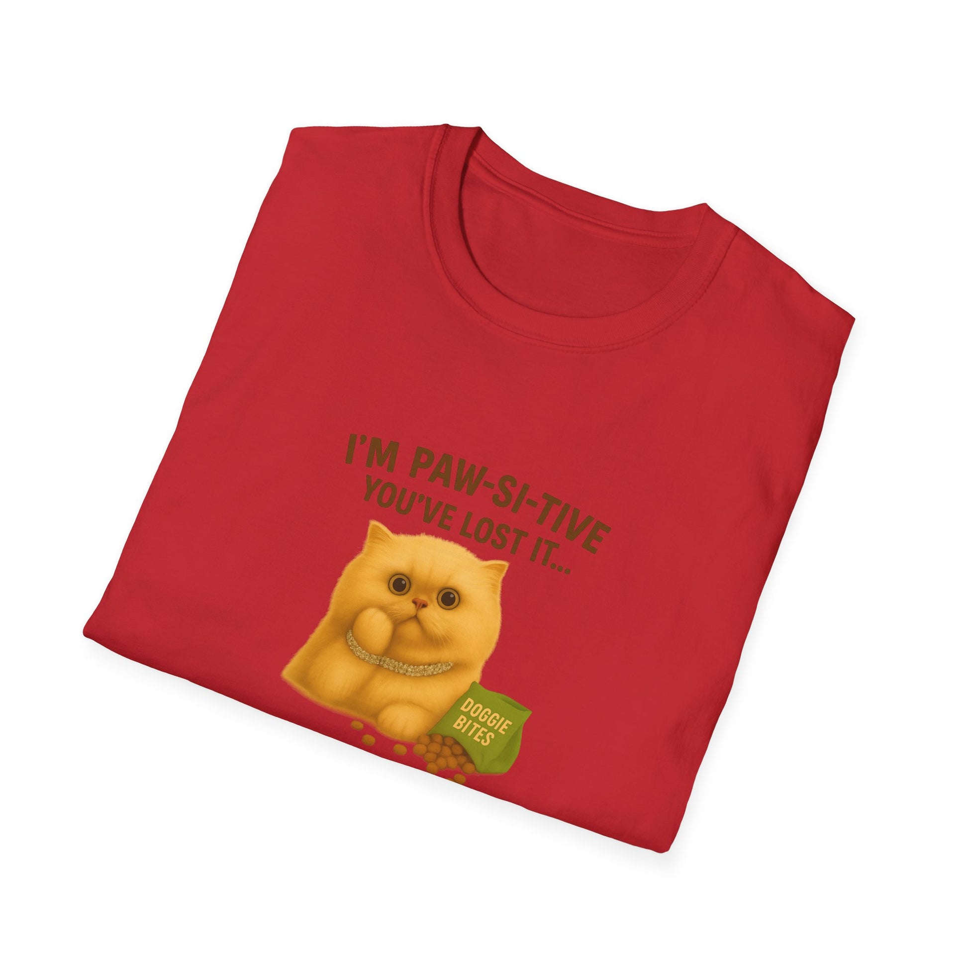 I’m Paw-si-tive You’ve Lost It Cat T-Shirt – Funny Persian Cat With Doggie Treats - Chubby Little Cheeks Co.