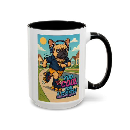 Retro Roller Skating Male French Bulldog Mug – 80’s Groove Vibes - Chubby Little Cheeks Co.