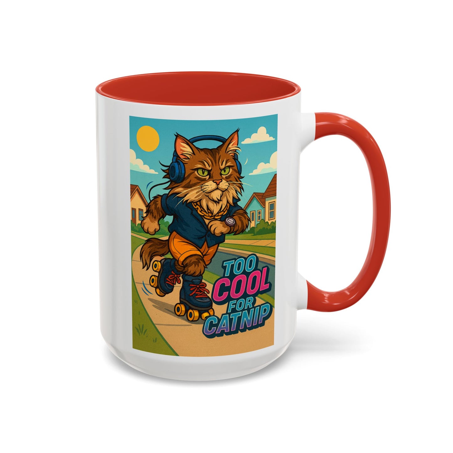 🐈 Male Maine Coon Cat on Roller Skates – Too Cool for Catnip - Chubby Little Cheeks Co.