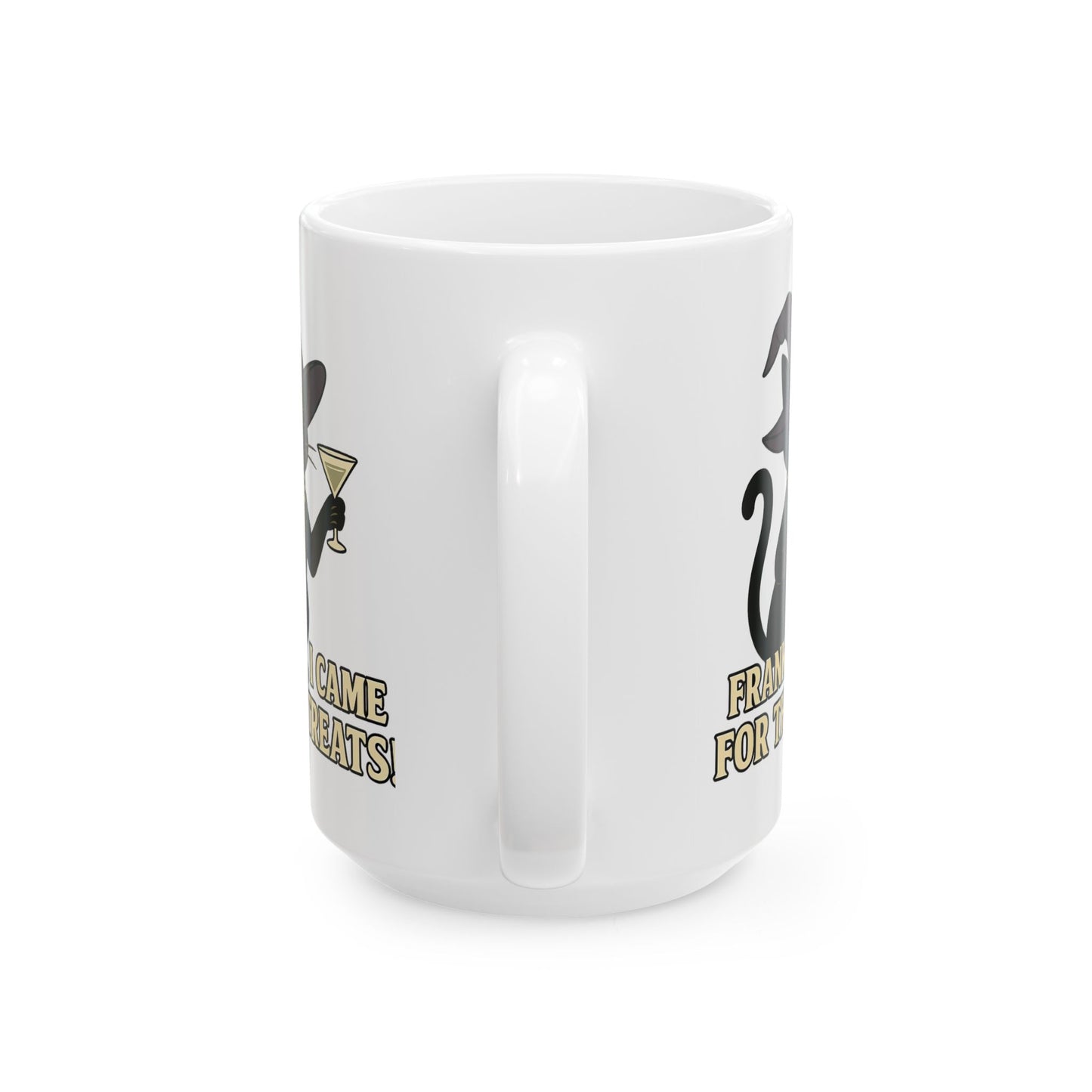 Frankly, I Came For The Treats-Funny Black Cat Ceramic Mug - Chubby Little Cheeks Co.