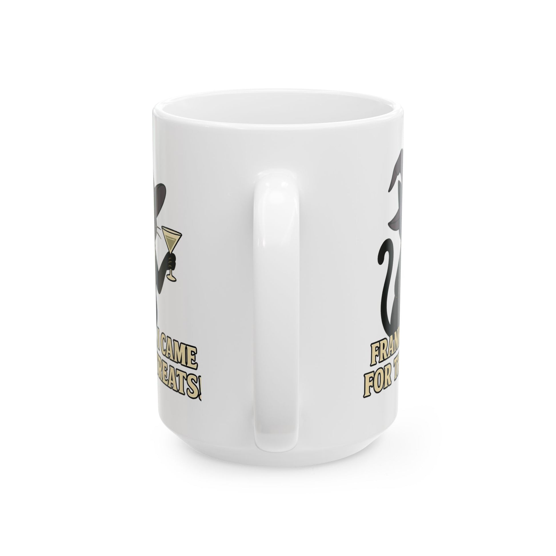 Frankly, I Came For The Treats-Funny Black Cat Ceramic Mug - Chubby Little Cheeks Co.