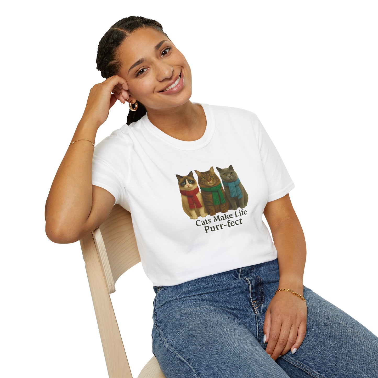 Cats Make Life Purr-fect T-Shirt, Cat Lovers Gift - Chubby Little Cheeks Co.