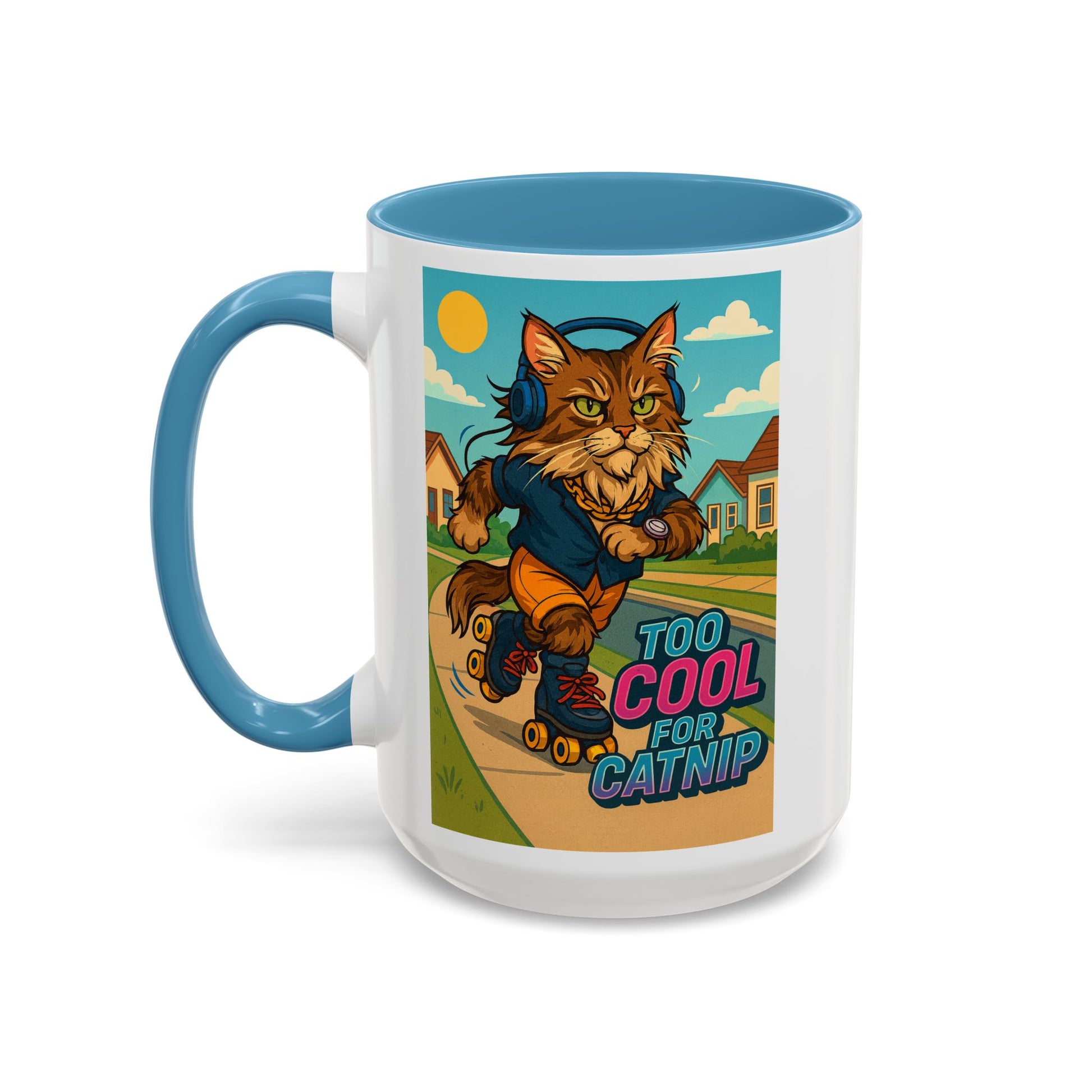 🐈 Male Maine Coon Cat on Roller Skates – Too Cool for Catnip - Chubby Little Cheeks Co.