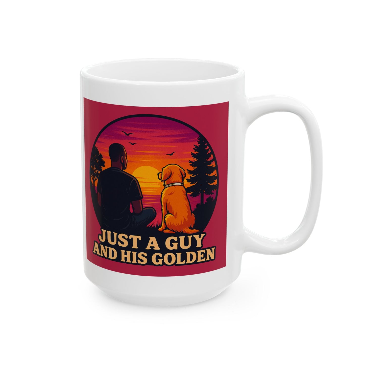 Just A Guy And His Golden Sunset Ceramic Mug - Chubby Little Cheeks Co.