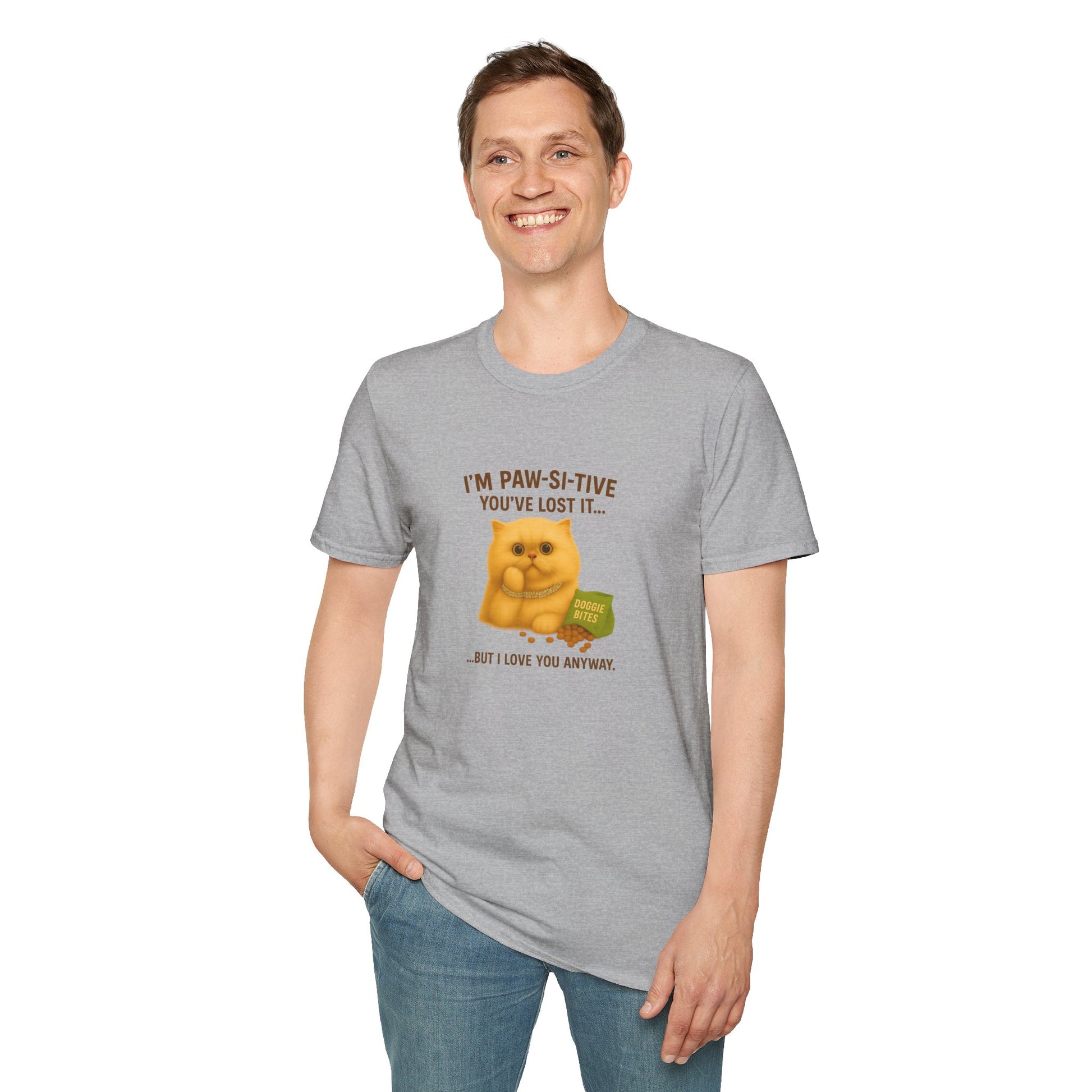 I’m Paw-si-tive You’ve Lost It Cat T-Shirt – Funny Persian Cat With Doggie Treats - Chubby Little Cheeks Co.