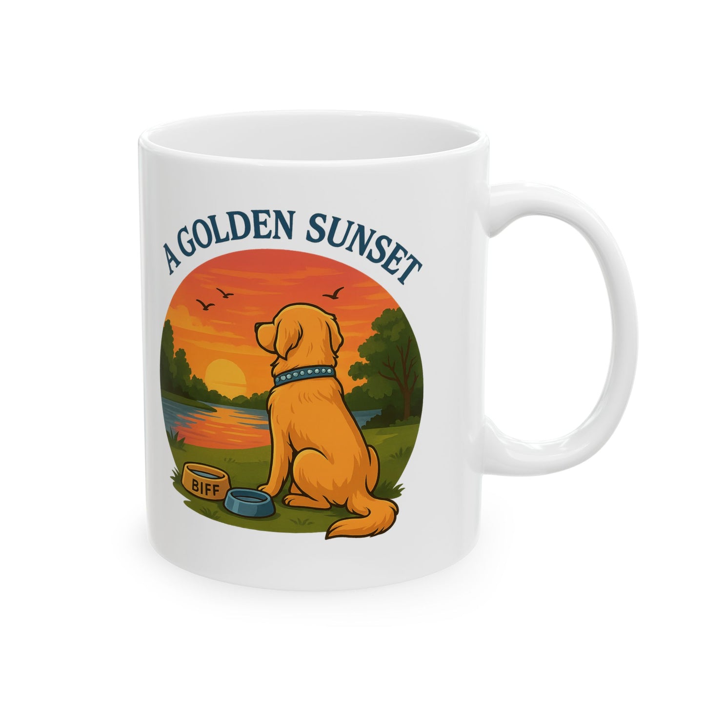 A Golden Sunset- Ceramic Mug - Perfect for Dog Lovers - Chubby Little Cheeks Co.
