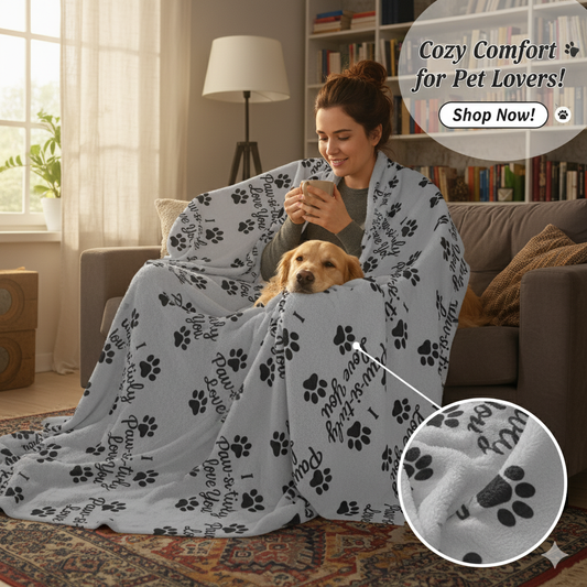 I Paw-Si-Tively Love You Blanket – Cozy Gift for Pet Lovers - Chubby Little Cheeks Co.