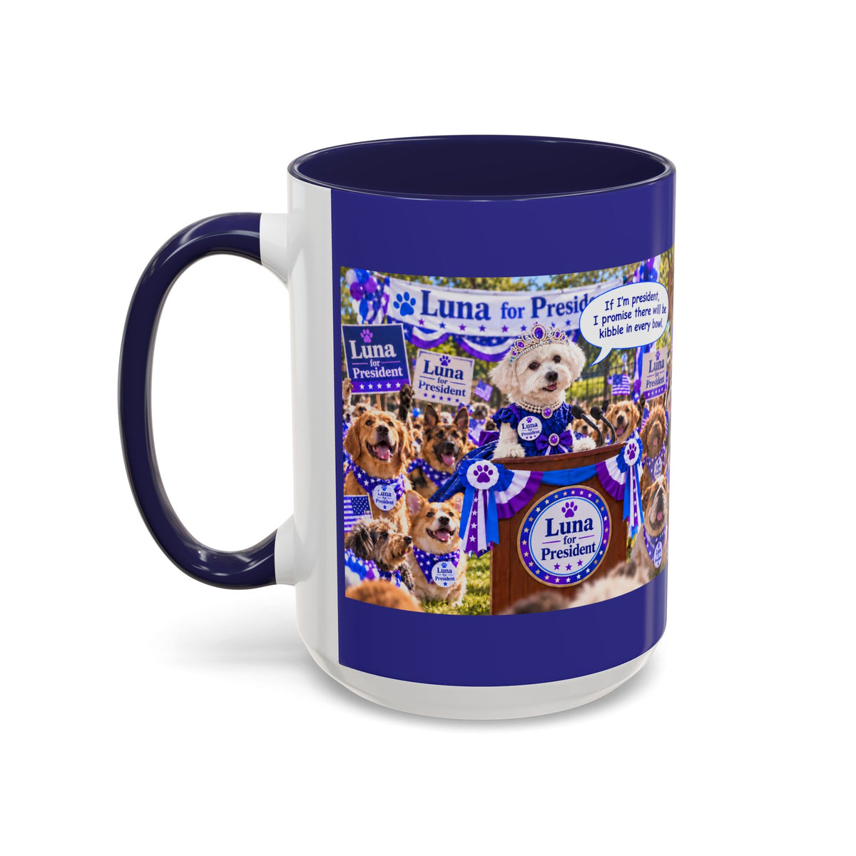 Canine of the Year Coffee Mug — Personalized Dog Portrait Design (Accent 11/15oz) - Chubby Little Cheeks Co.