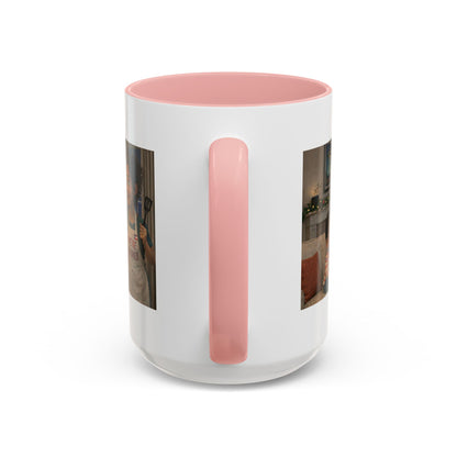 Dog Accent Coffee Mug — 'We're Doomed' Funny Latin Mom and Son Cartoon Accent Mug (15oz) - Chubby Little Cheeks Co.