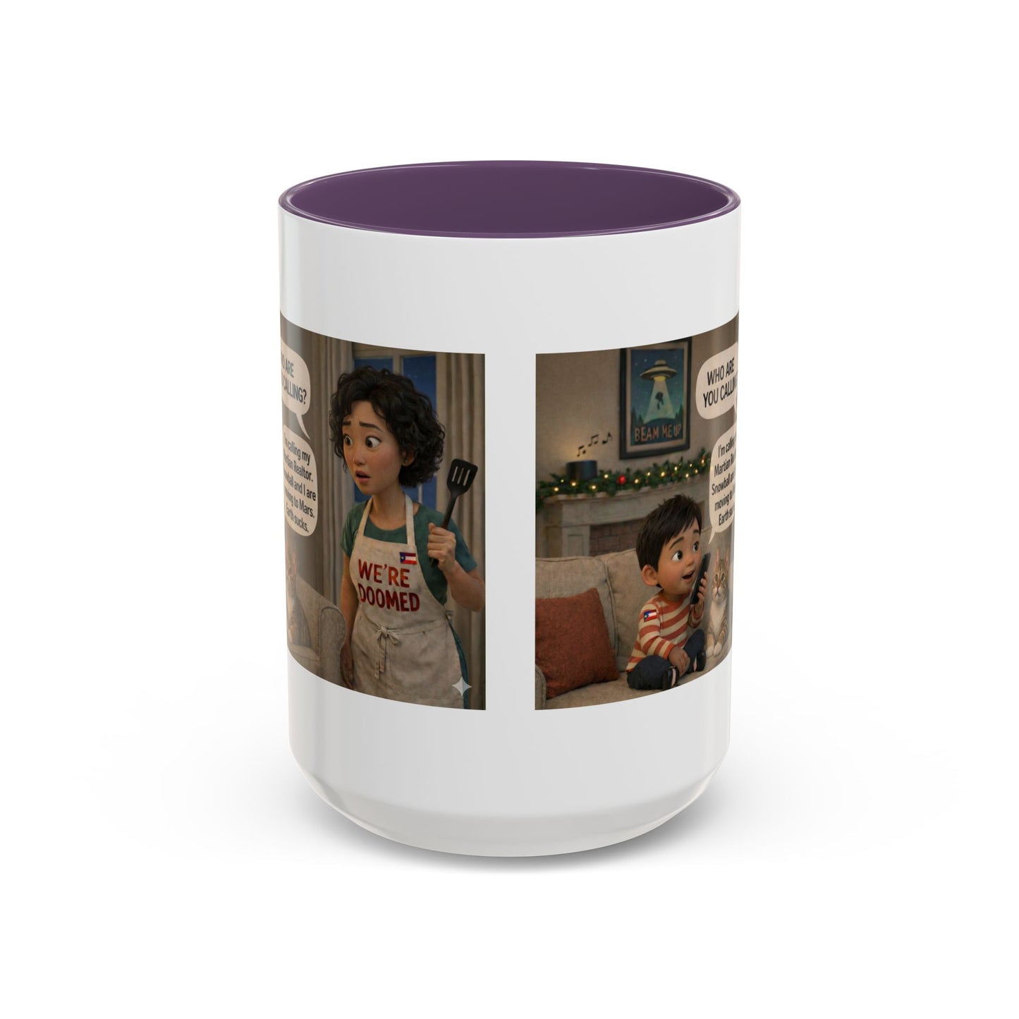 Cat Accent Coffee Mug —“We're Doomed” Funny Asian Mom and Son/Parenting Gift - Chubby Little Cheeks Co.