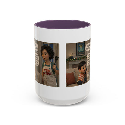 Cat Accent Coffee Mug —“We're Doomed” Funny Asian Mom and Son/Parenting Gift - Chubby Little Cheeks Co.