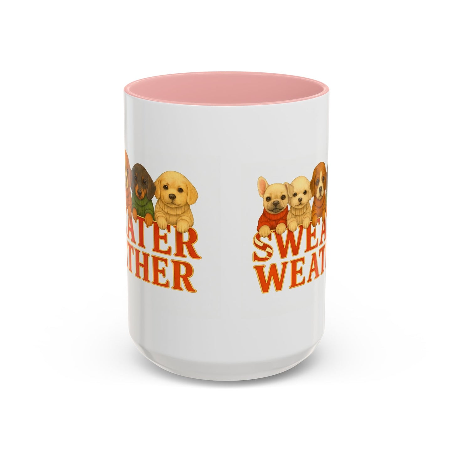 Sweater Weather Mug — Cute Puppies in Sweaters Accent Coffee Mug (150z) - Chubby Little Cheeks Co.
