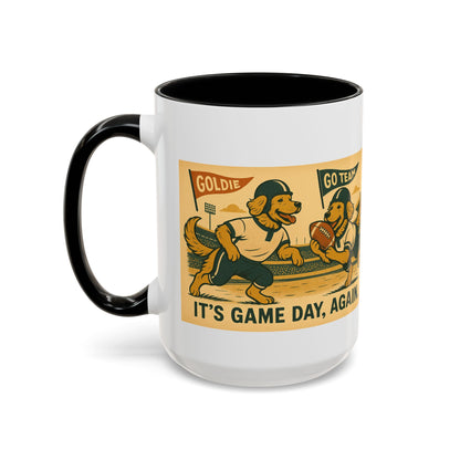 Game Day Golden Retrievers Vintage Football Mug - Chubby Little Cheeks Co.