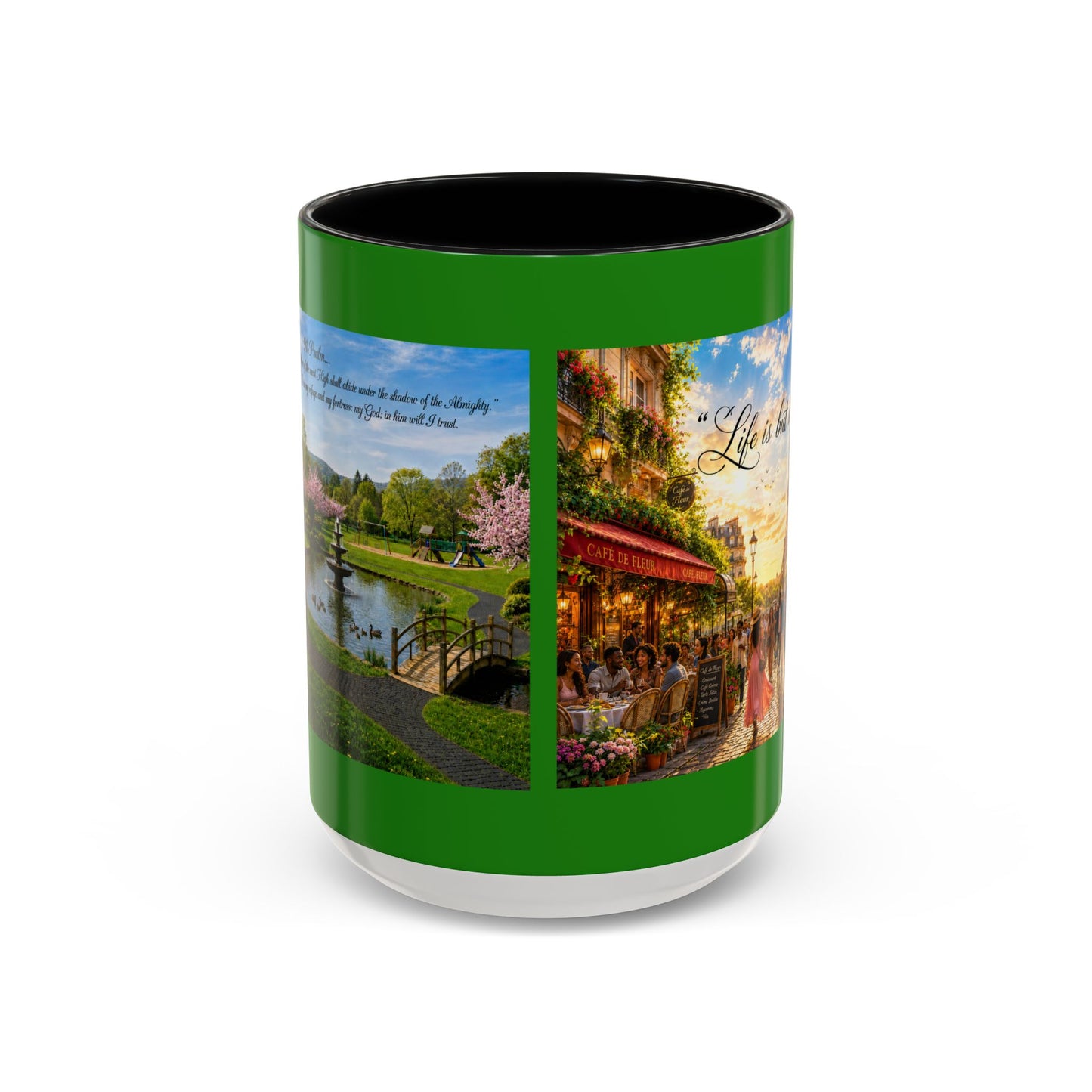Paris Street Scene Coffee Mug – "Life is but a dream" Accent Mug