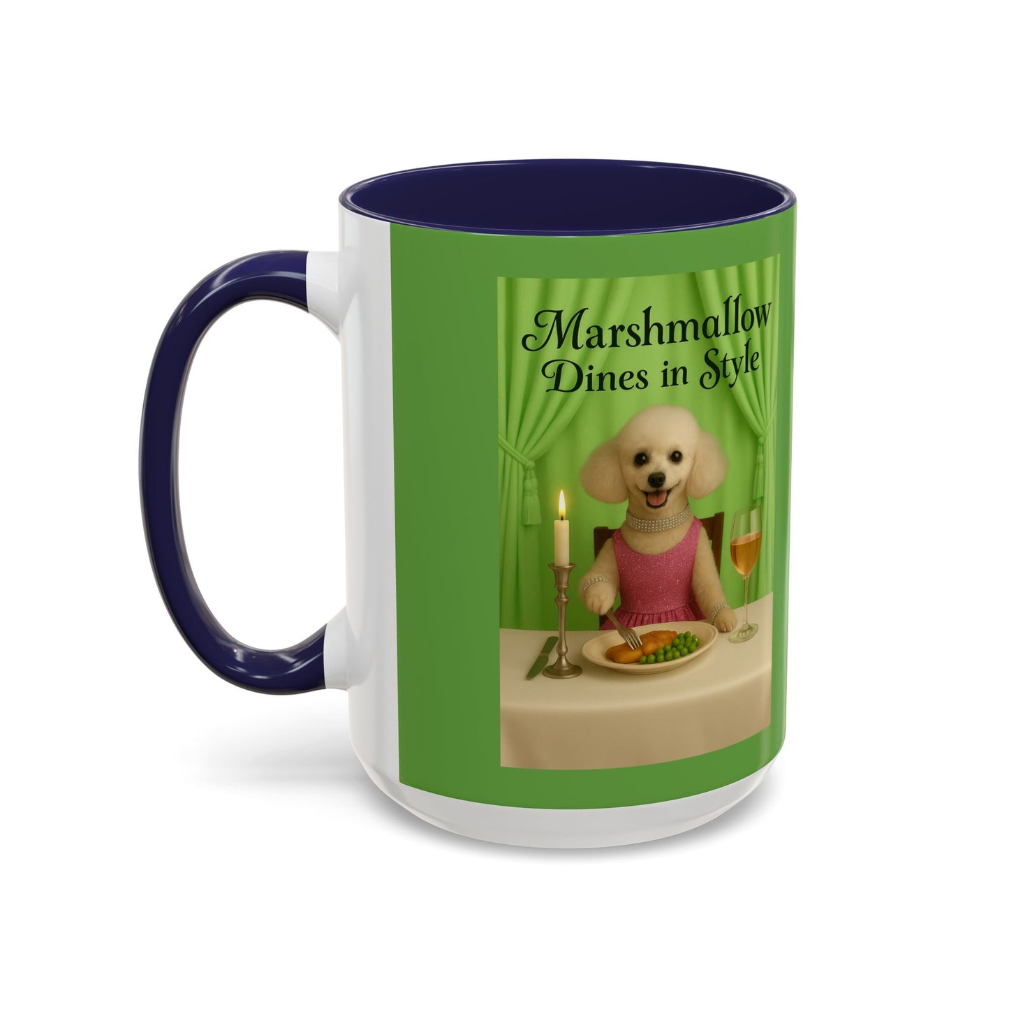 Marshmallow Does The Tango Coffee Mug — Cute Dancing Dog Accent Mug (11/15oz)