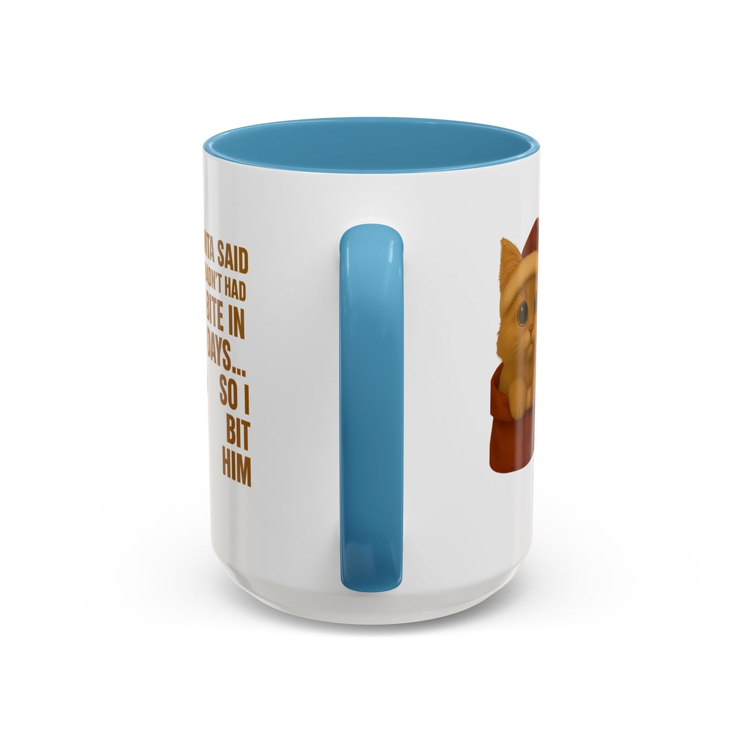 Orange Kitten Christmas Mug - Santa Bite Quote