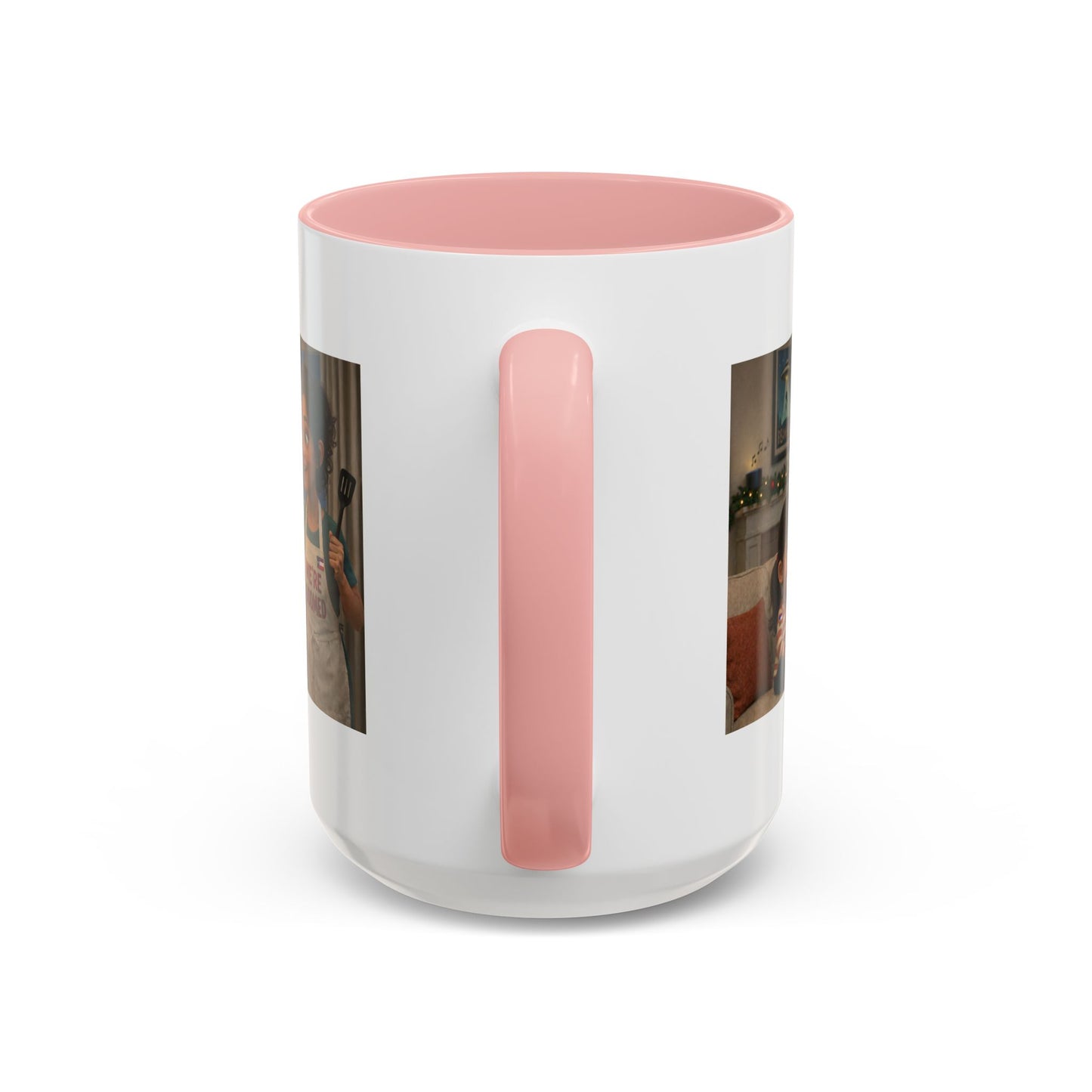 Dog Accent Coffee Mug - Funny Latin Mom and Daughter Cartoon "We're Doomed" Humorous Gift (15oz) - Chubby Little Cheeks Co.