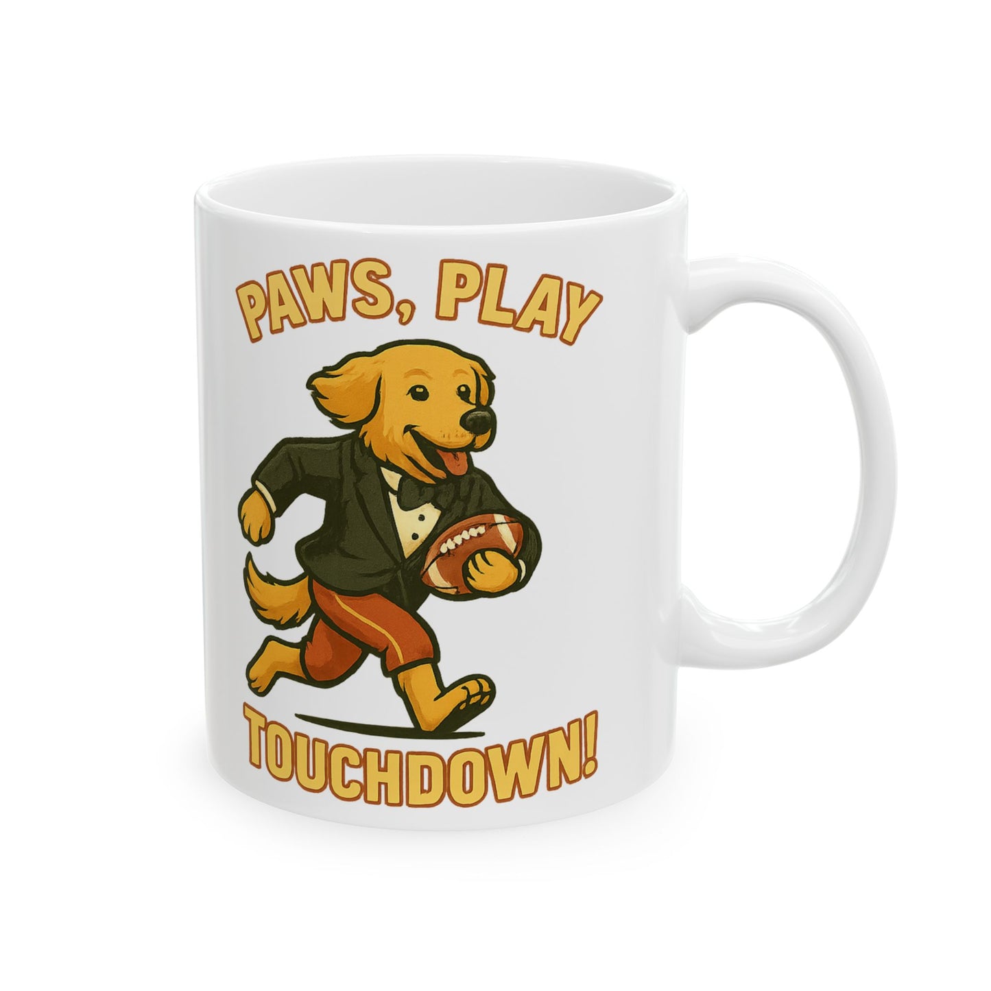 Paws Play Touchdown- Fun Ceramic Mug - Chubby Little Cheeks Co.