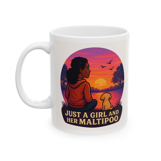 Just a Girl and Her Maltipoo, Ceramic Dog Mug - Chubby Little Cheeks Co.
