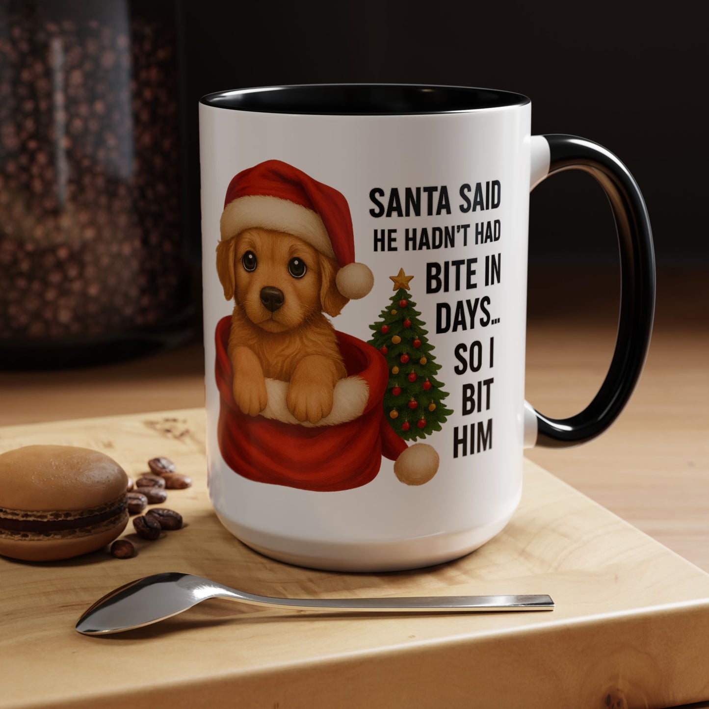 Golden Retriever Bite-In-Days Mug- Holiday Dogs
