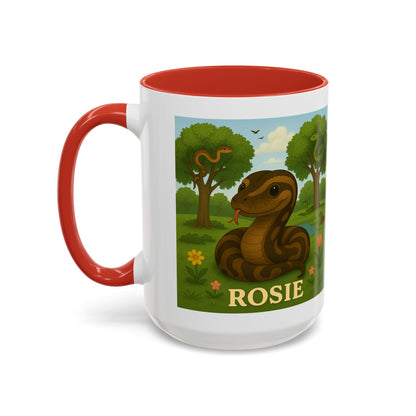 Personalized Rosie Snake Coffee Mug — Cute Woodland Reptile Accent Mug (11/15oz)