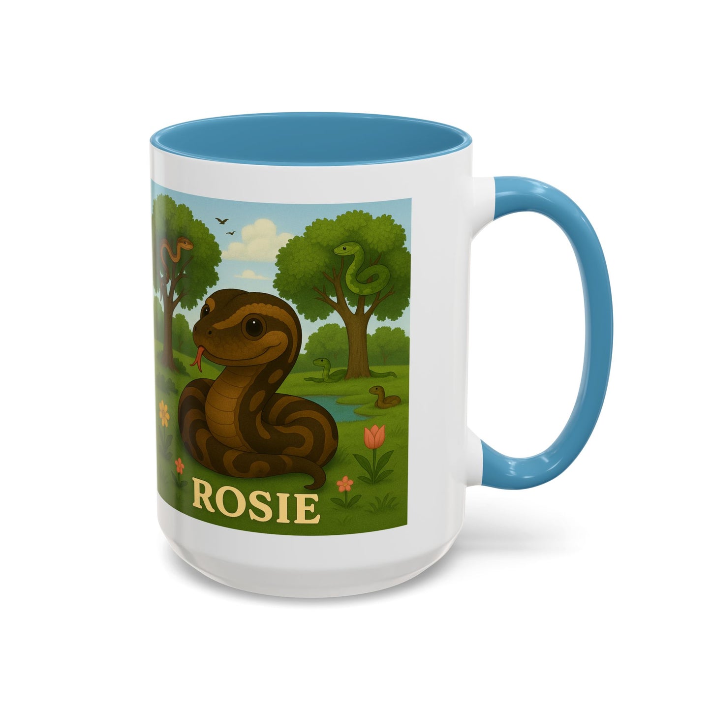 Personalized Rosie Snake Coffee Mug — Cute Woodland Reptile Accent Mug (11/15oz)